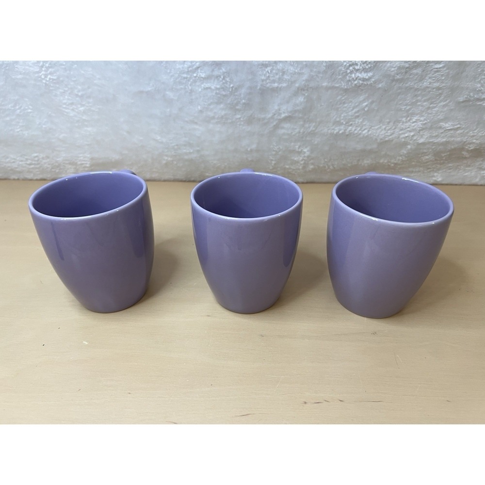 Corelle Stoneware Purple Lavender Coffee Mugs Set of 3 Made in Thailand - Picture 4 of 7